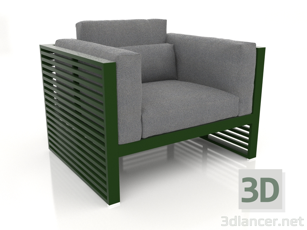 3d model Lounge chair with a high back (Bottle green) - preview