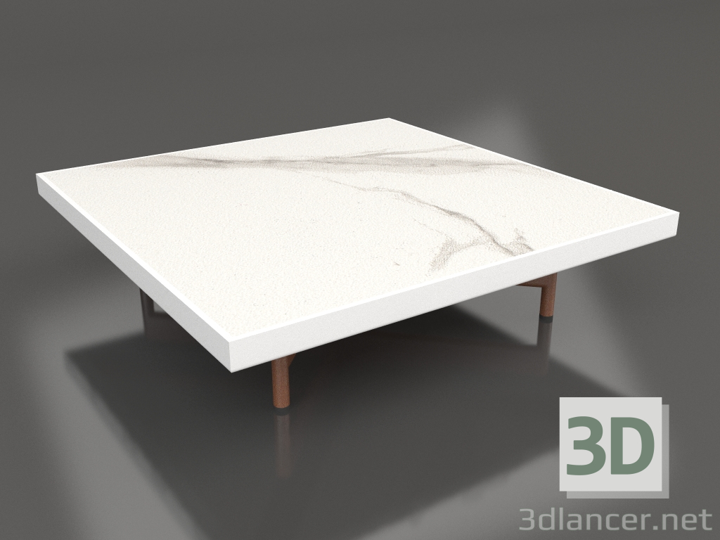 3d model Mesa de centro cuadrada (Blanco, DEKTON Aura) - vista previa