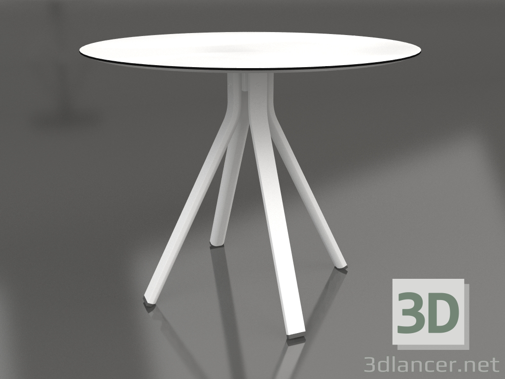 modello 3D Tavolo da pranzo rotondo su gamba colonna Ø90 (Bianco) - anteprima