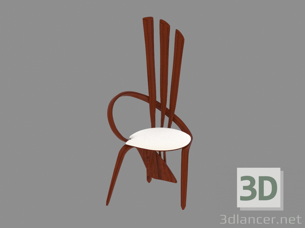 3d model Silla de madera en estilo Art Nouveau - vista previa