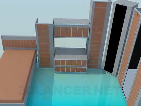 Modelo 3d A mobília no quarto - preview