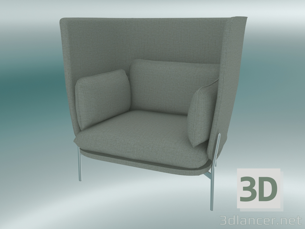 Modelo 3d Poltrona Cloud (LN5, 90x111 H 120cm, pernas cromadas, Sunniva 2717) - preview