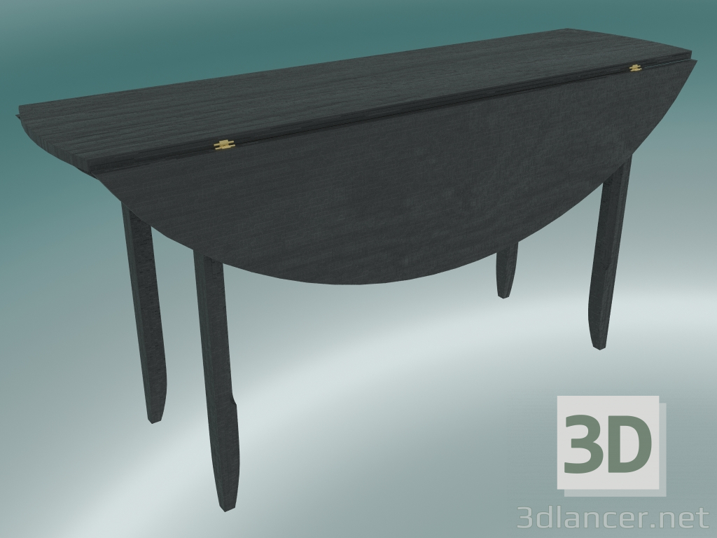 3D Modell Klappbare Esskonsole gefaltet (Dark Oak) - Vorschau