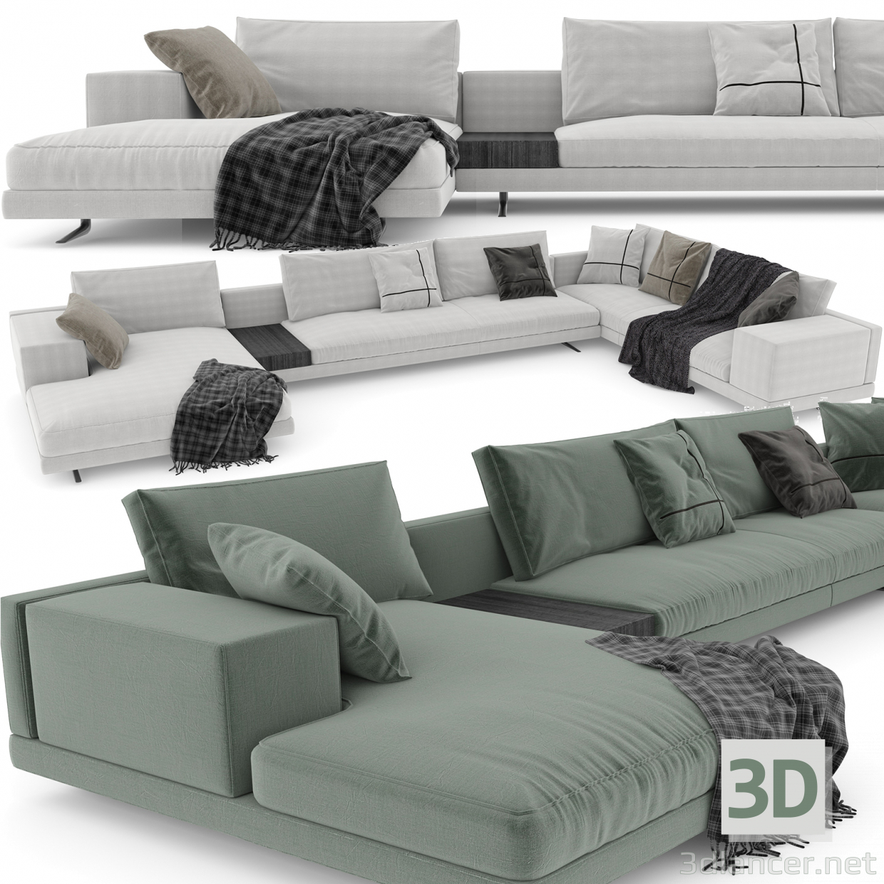 3d Sofa_Mondrian модель купить - ракурс