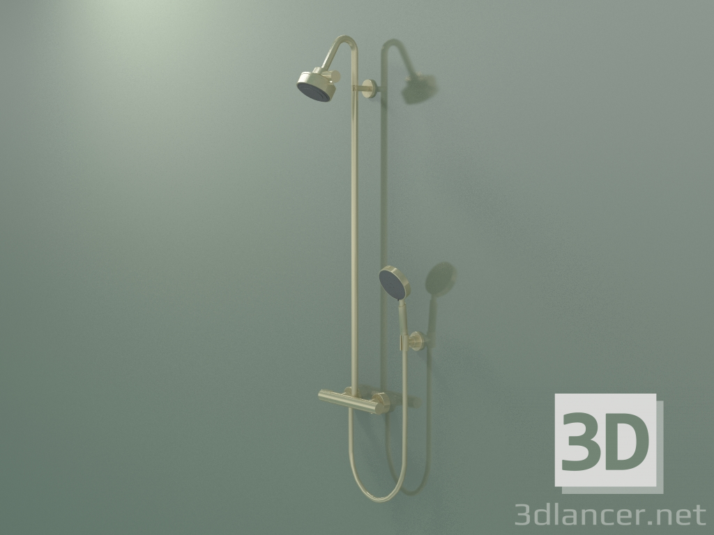 3d model Pipa de ducha con termostato y ducha fija 3jet (34640990) - vista previa