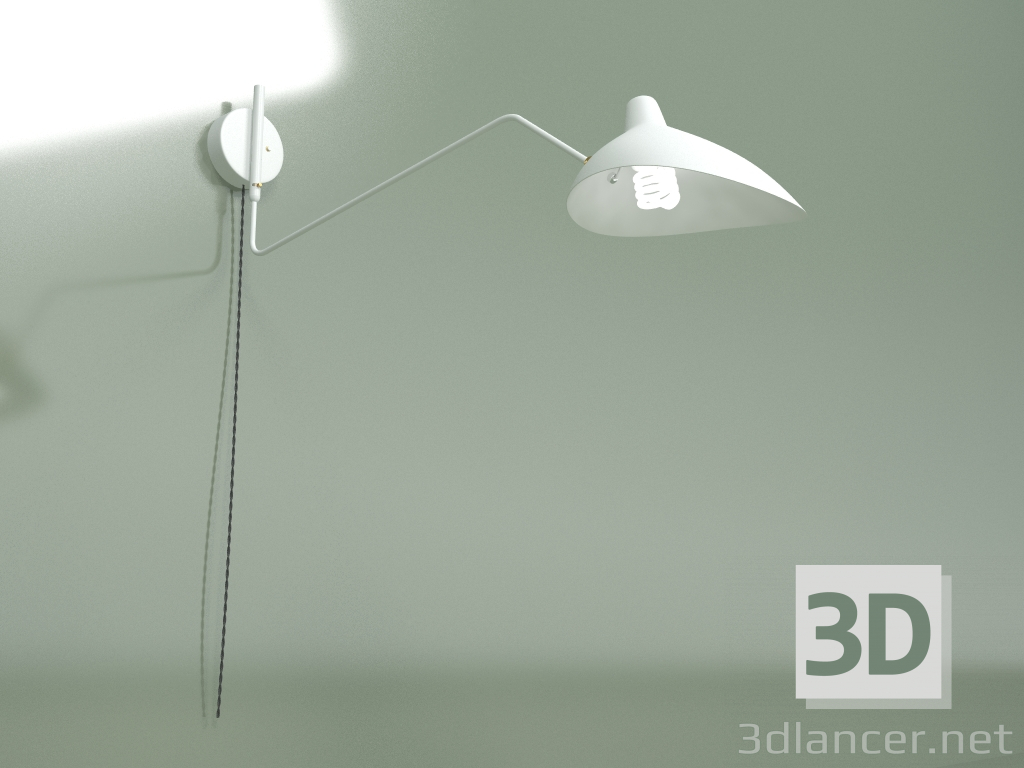 Modelo 3d Candeeiro de parede Sconce Mouille 1 candeeiro 1 (branco) - preview