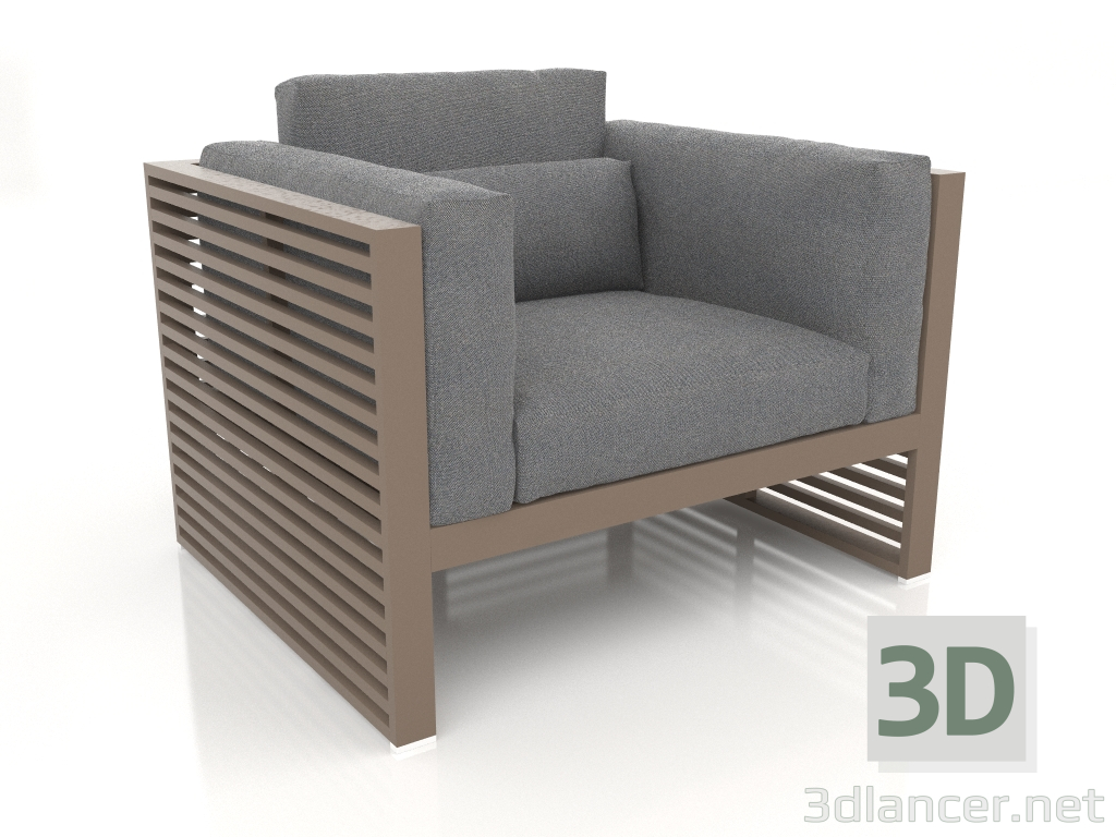 3d model Sillón con respaldo alto (Bronce) - vista previa