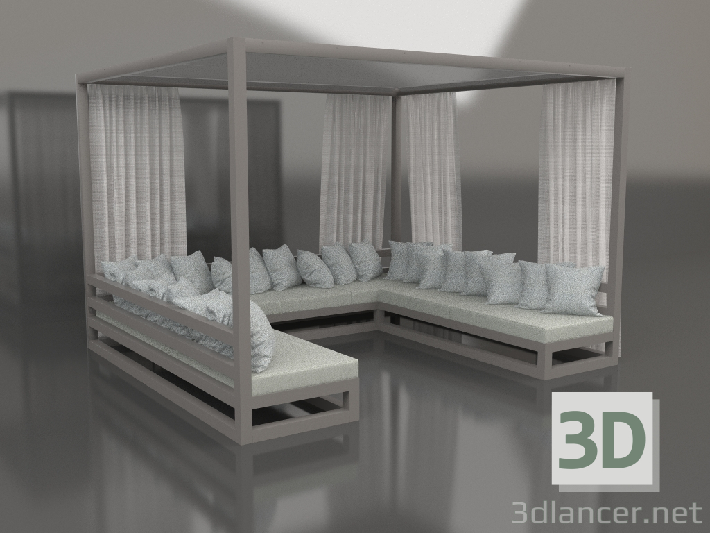 3d model Sofá con cortinas (Gris cuarzo) - vista previa