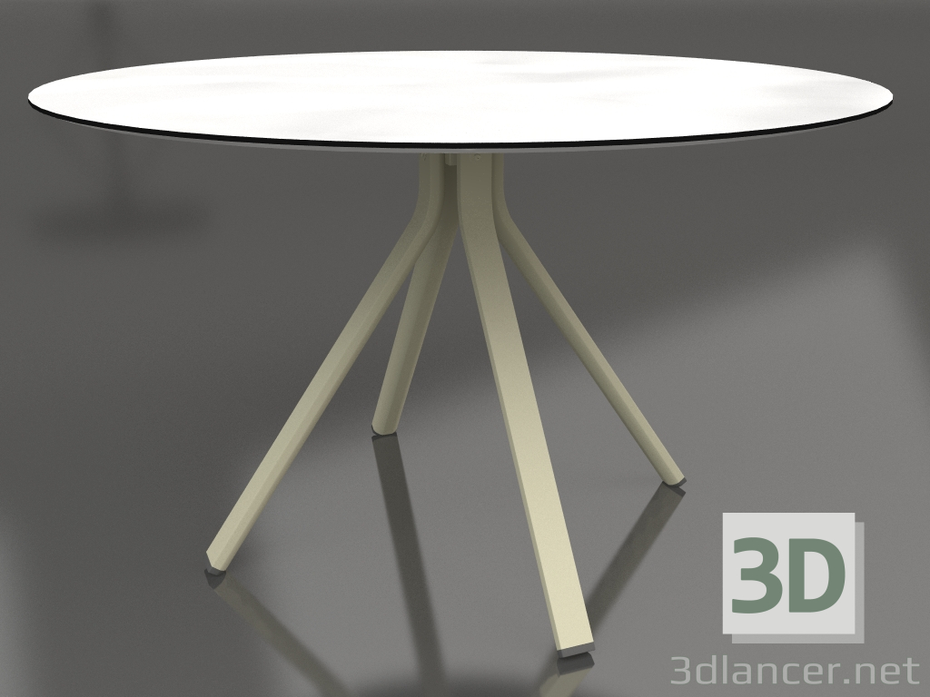 modèle 3D Table à manger ronde sur pied colonne Ø120 (Or) - preview