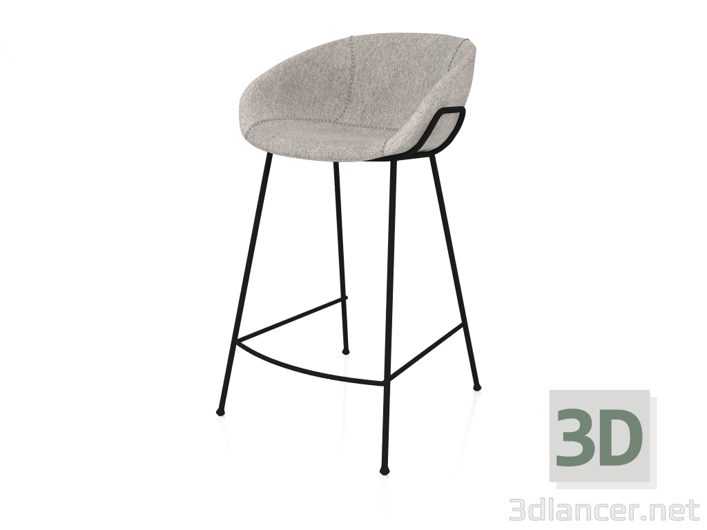 3D modeli Bar taburesi Feston 76 cm (Gri) - önizleme