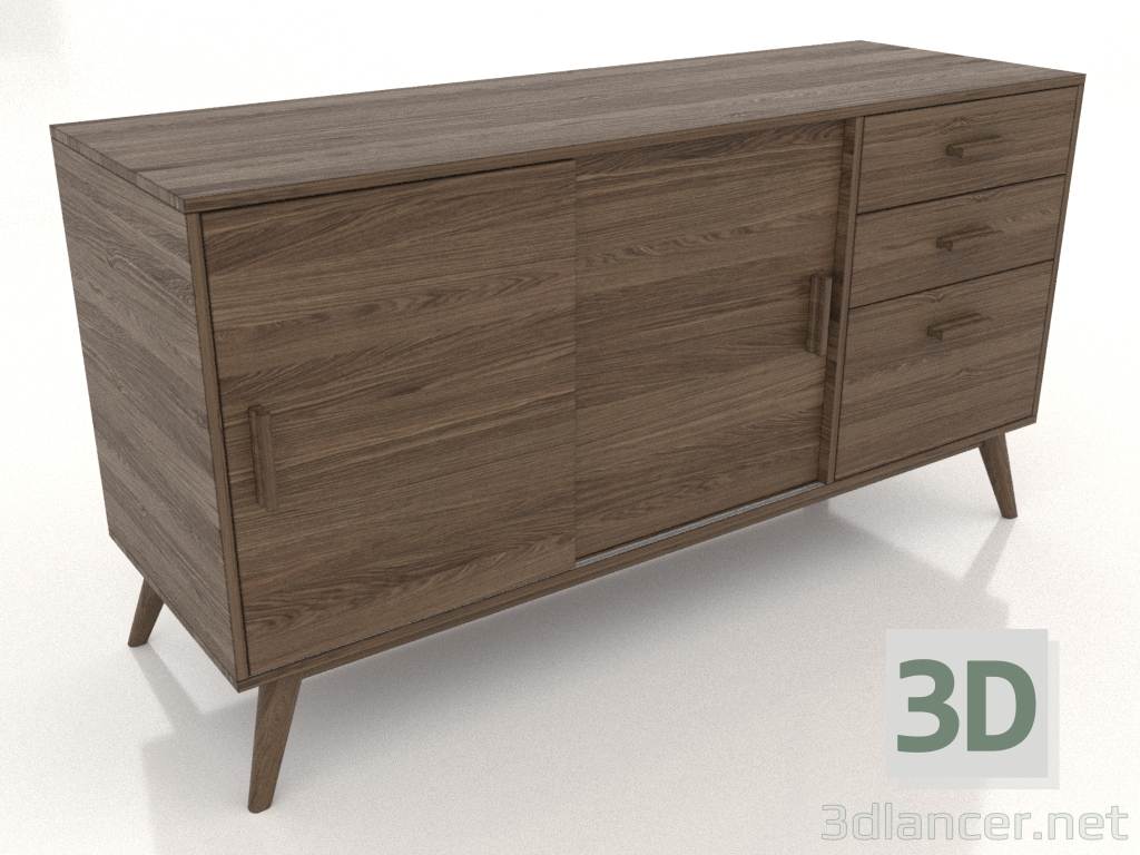 3d model Chest of drawers 1 1500x500 mm (lightened ash walnut) - preview