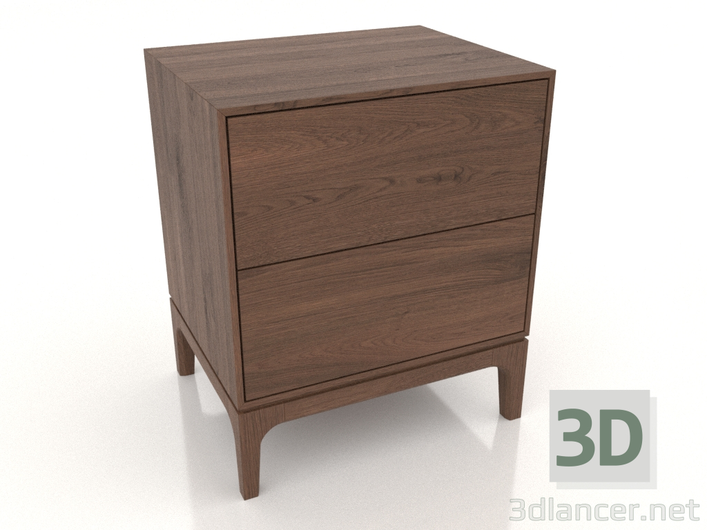 3d model Mesita de noche FARGO 2 cajones (roble tabaco) - vista previa