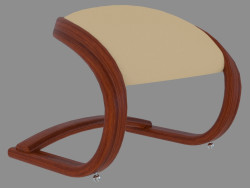 Puff with leather upholstery in Art Nouveau style