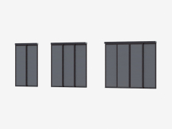 Interroom partition of A6 (dark brown dark silver glass)