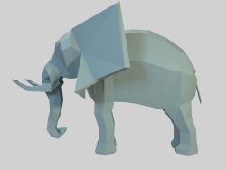 Elefante baixo poli