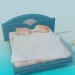 3d model Cama con silla adaptable y gabinete - vista previa