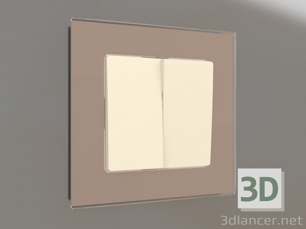 3d model Interruptor de dos bandas (marfil mate) - vista previa