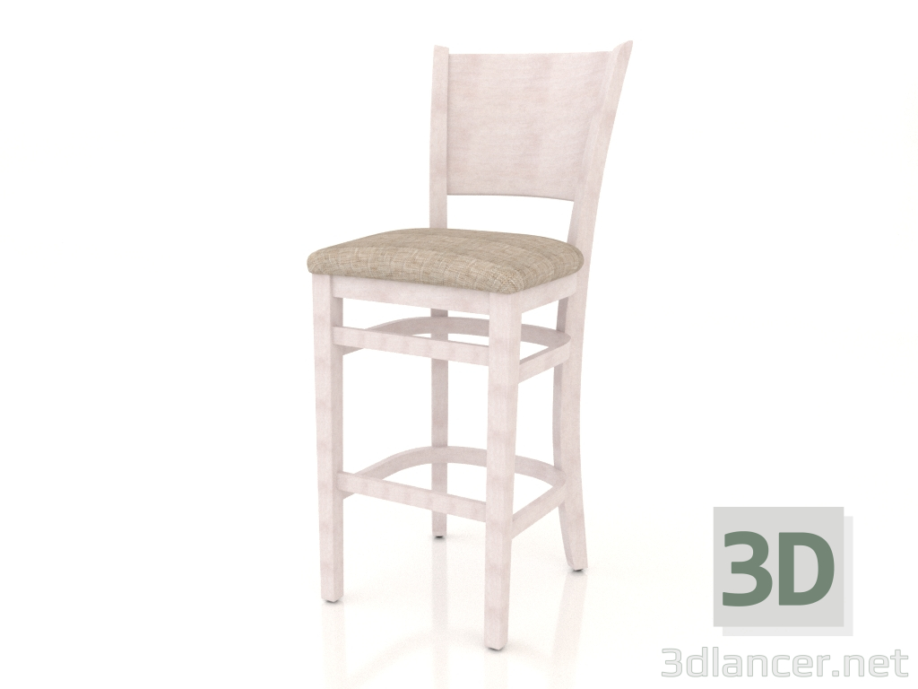 3d model Taburete de bar Bristol (Haya blanqueada) - vista previa