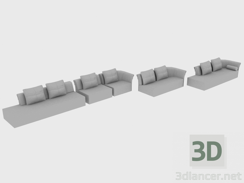 3d model Elements of modular sofa CHARME - preview