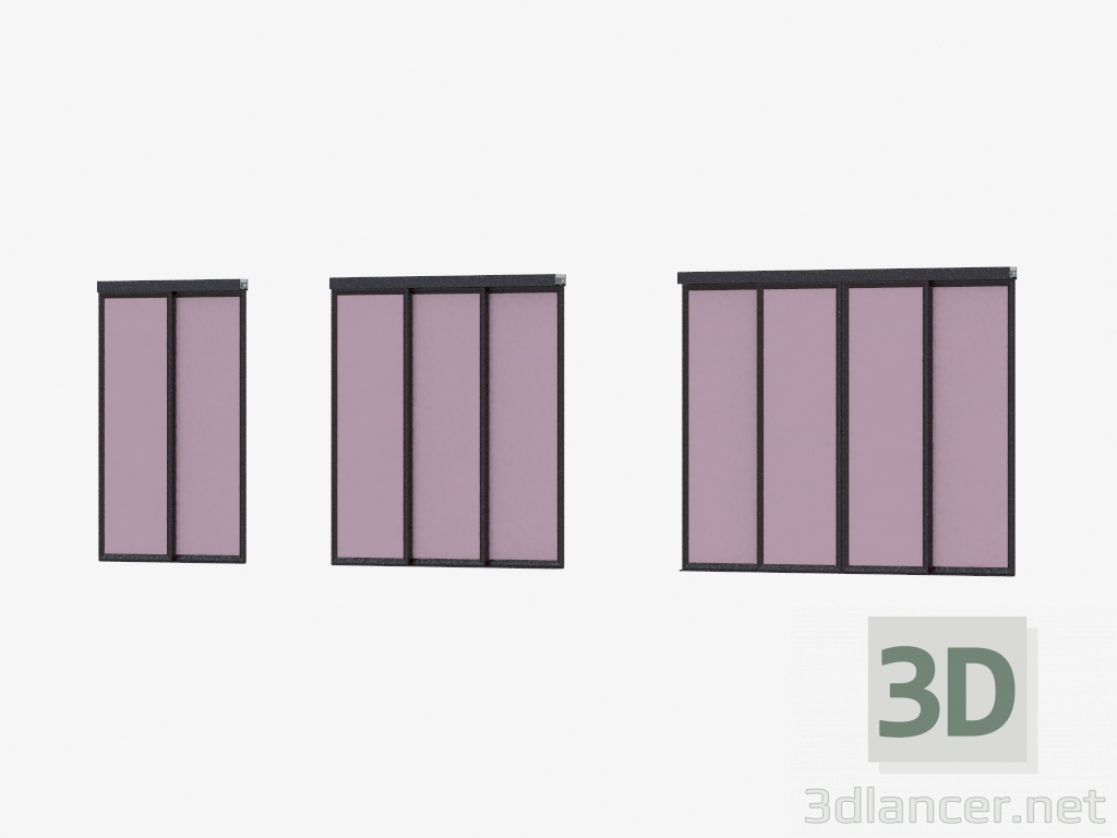 Modelo 3d Partição Interroom de A6 (vidro cinza marrom escuro) - preview