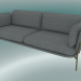 modello 3D Divano divano (LN3.2, 84x220 H 75cm, gambe bronzate, Hot Madison 724) - anteprima