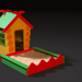 3d Childrens playhouse with a sandbox model buy - render