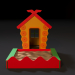 3d Childrens playhouse with a sandbox model buy - render