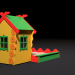 3d Childrens playhouse with a sandbox model buy - render