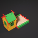 3d Childrens playhouse with a sandbox model buy - render