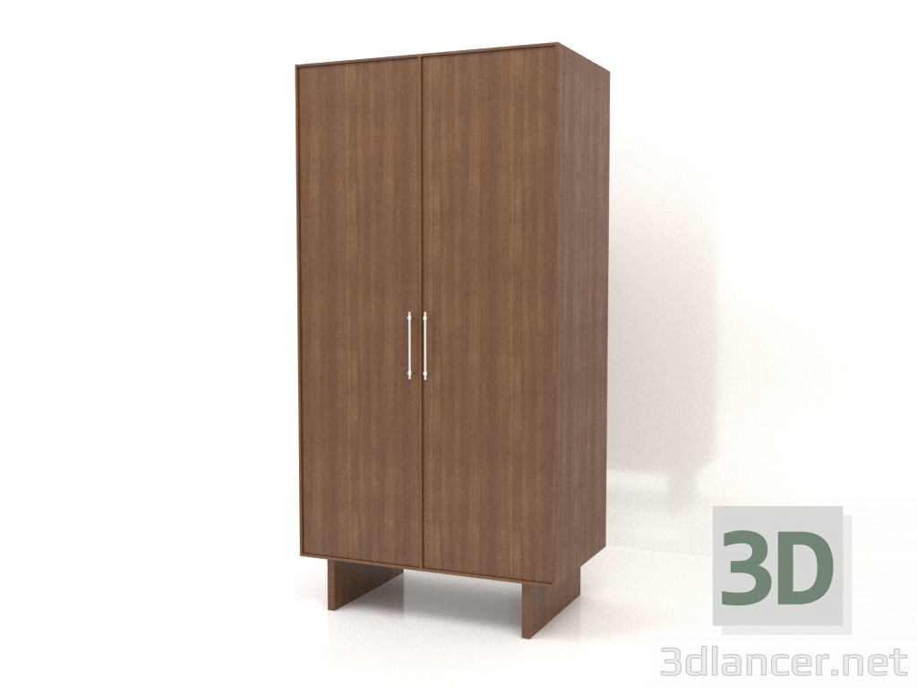 Modelo 3d Roupeiro W 02 (1000x600x2000, madeira castanho claro) - preview