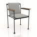 3d model A chair with wooden armrests - preview