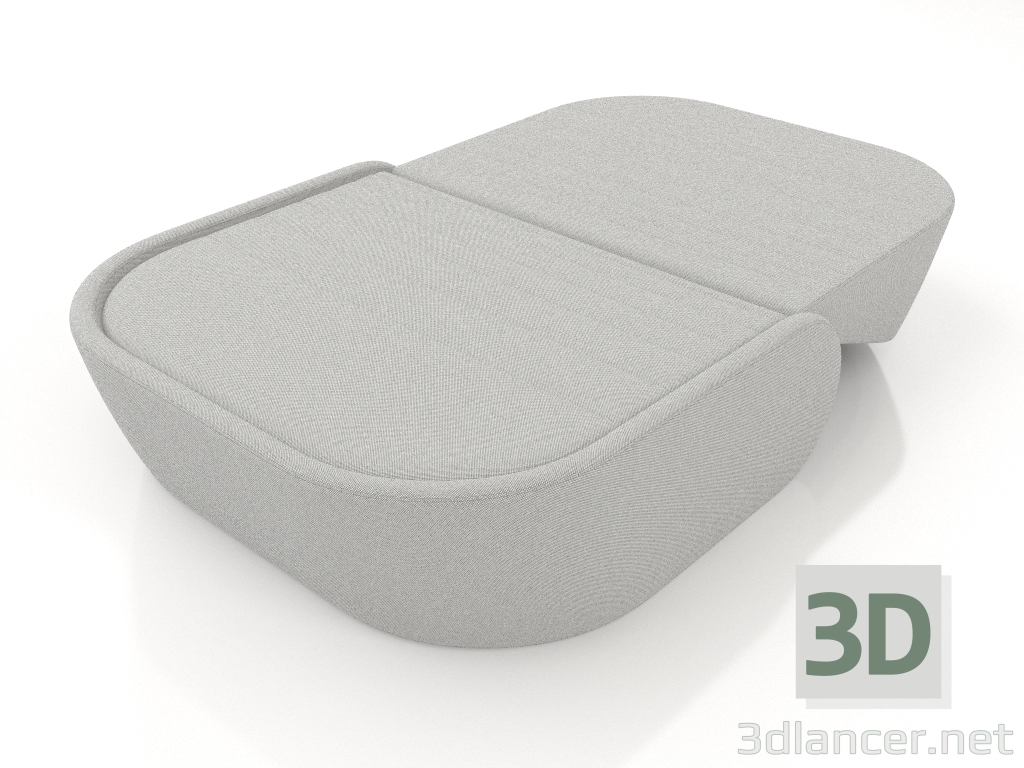 3d model 1.5 seater sofa-bed (folded out) - preview