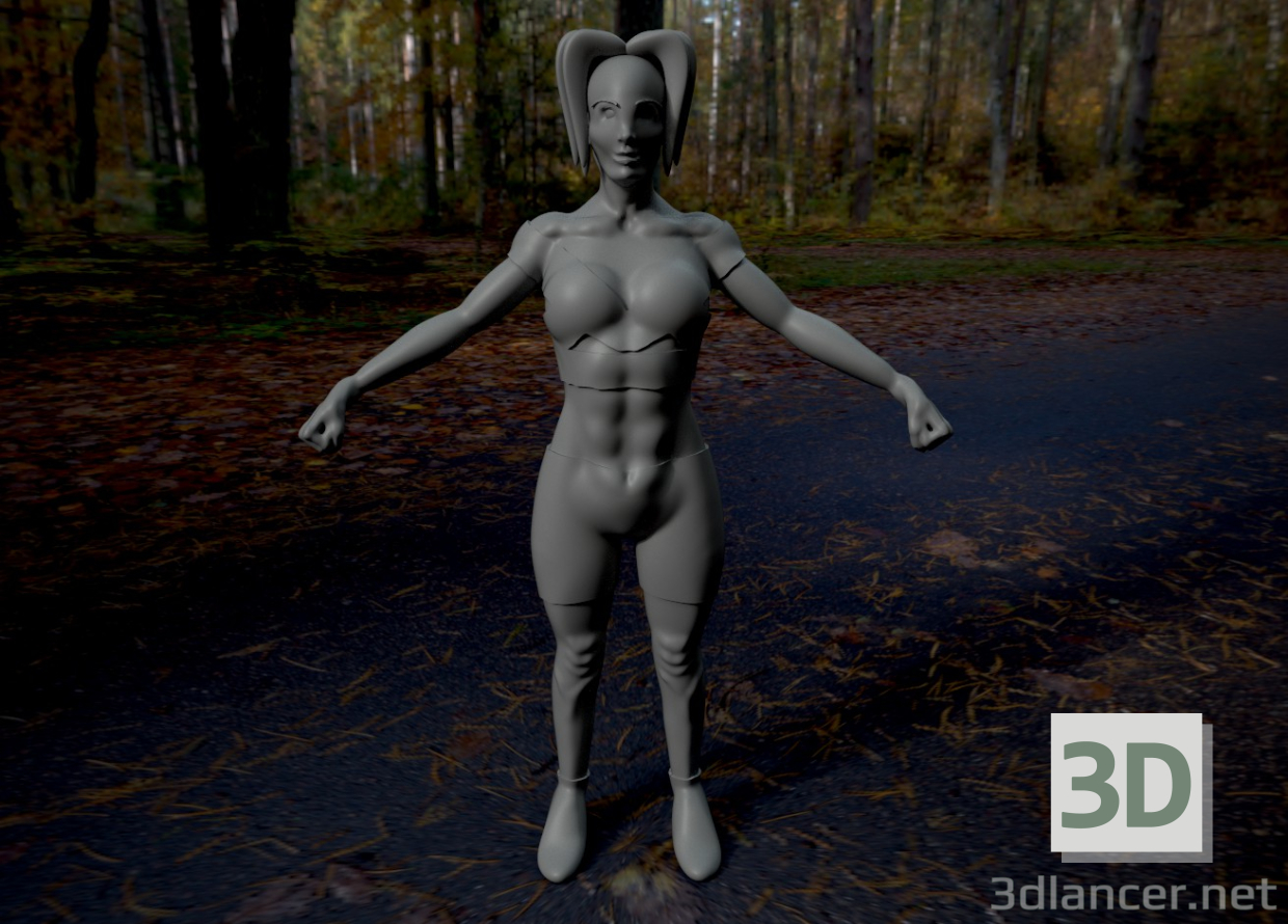 3d model Girl - preview