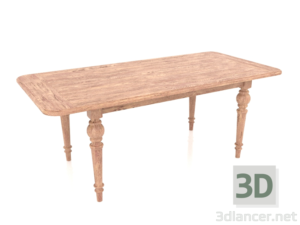 Modelo 3d Mesa de jantar (carvalho indiano) - preview