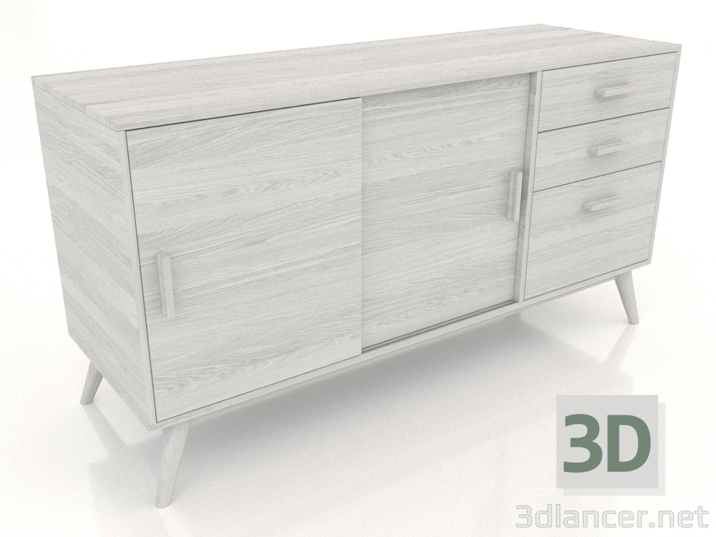 3D Modell Kommode 1 1500x500 mm (weiß RAL 9010) - Vorschau