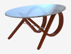 Mesa de café com tampo de mesa oval