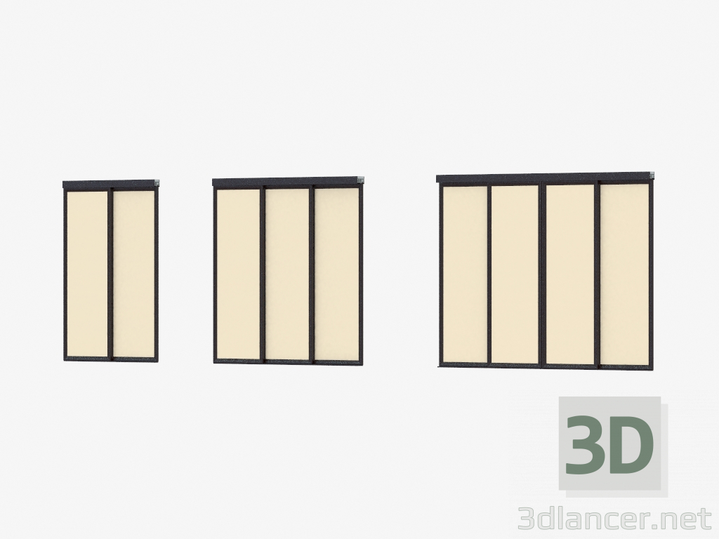 modèle 3D Cloison interroom de A6 (verre de sable brun foncé) - preview