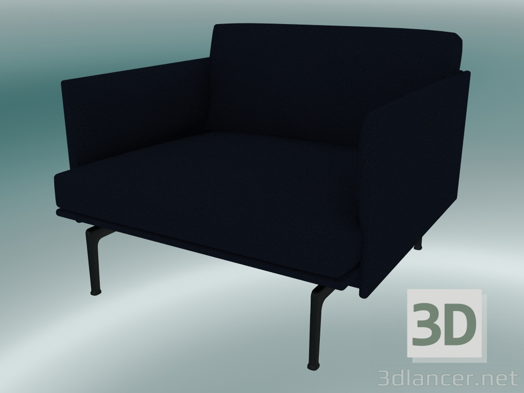 modello 3D Contorno poltrona (Vidar 554, Nero) - anteprima