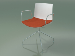 Silla 0455 (giratoria, con reposabrazos, con cojín de asiento, polipropileno PO00101)