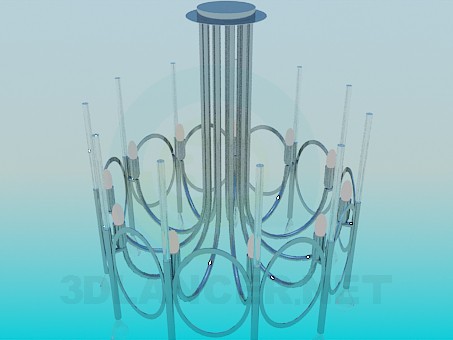 3D Modell Kronleuchter mit einem Strohhalm - Vorschau