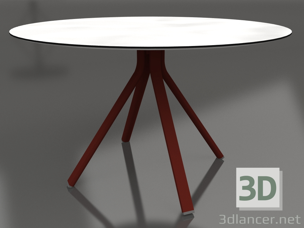 3d model Round dining table on column leg Ø120 (Wine red) - preview