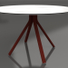 3d model Round dining table on column leg Ø120 (Wine red) - preview