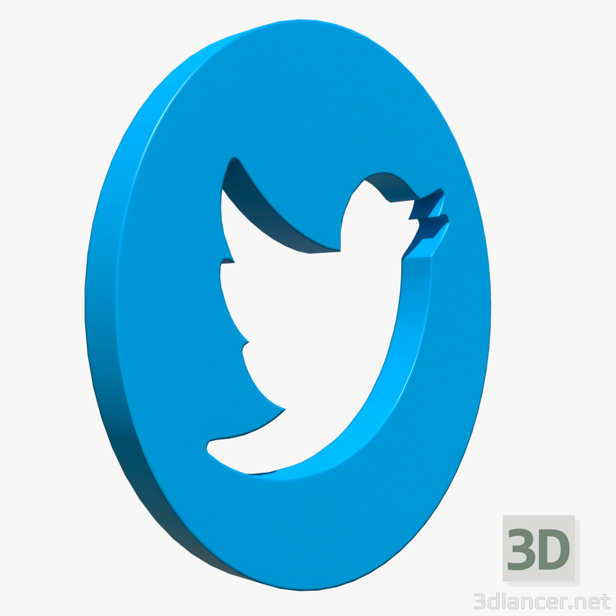 Twitter-Symbol 3D-Modell kaufen - Rendern