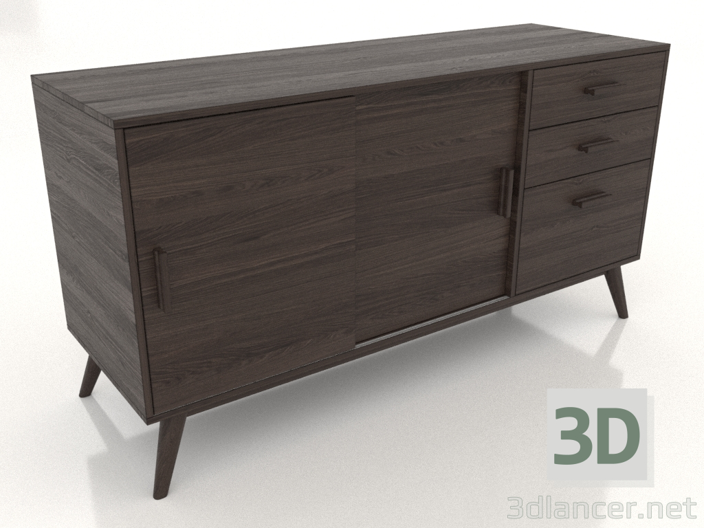 modello 3D Cassettiera 1 1500x500 mm (noce cenere) - anteprima