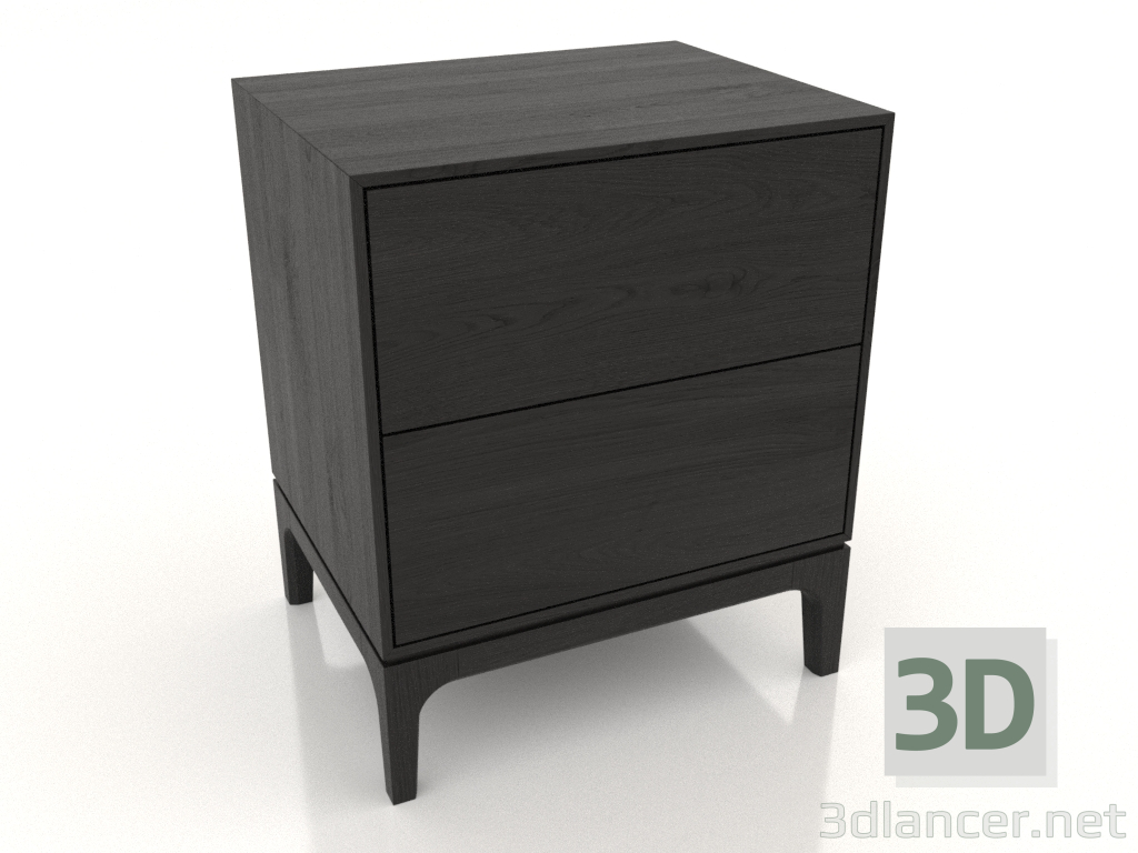 modello 3D Comodino FARGO 2 cassetti (rovere nero) - anteprima modello 3D Comodino FARGO 2 cassetti (rovere nero) - anteprima