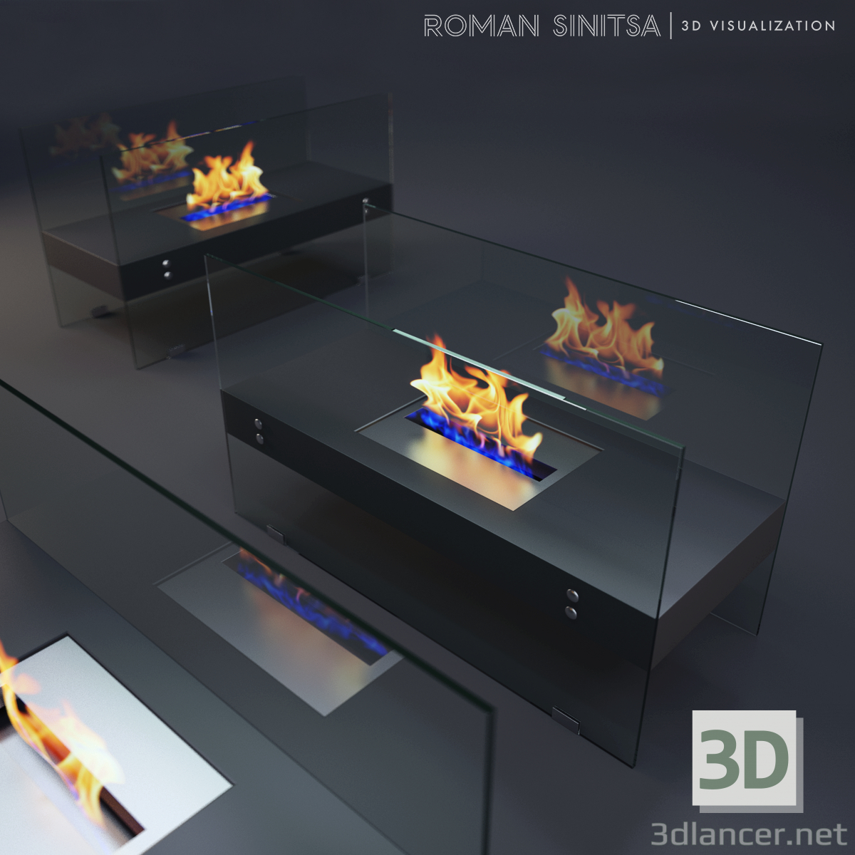 3d модель Биокамин – превью