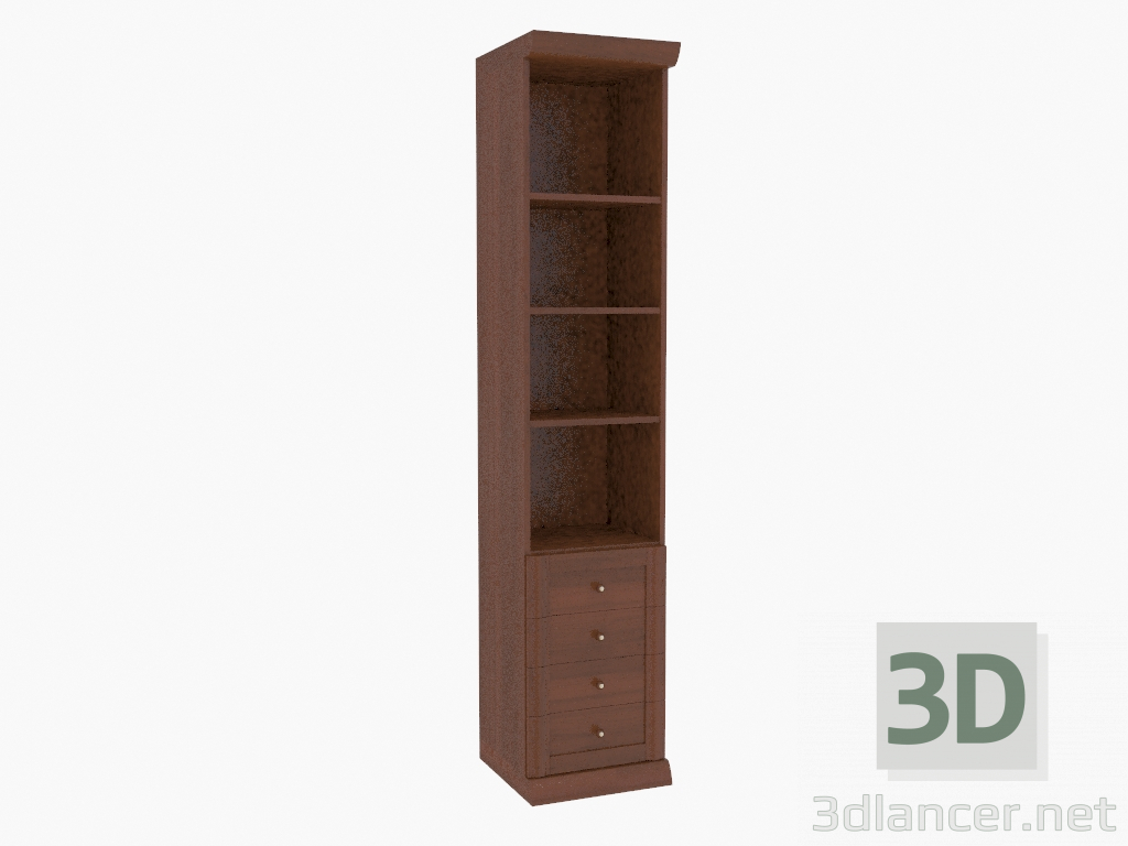 3d model Gabinete estrecho con estantes abiertos (261-24) - vista previa