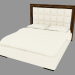 Modelo 3d Cama de casal em estofamento de couro leve - preview