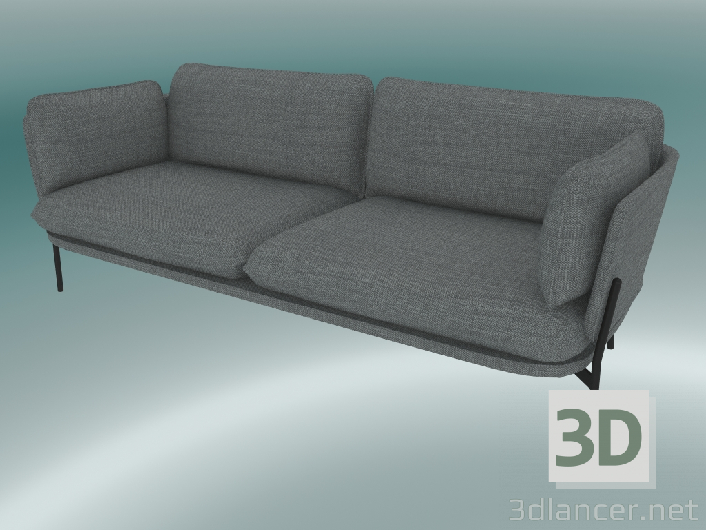 3d модель Диван Cloud (LN3.2, 84x220 H 75cm, Warm black legs, Hot Madison 724) – превью