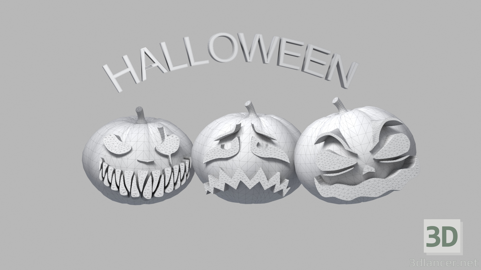 3d Pumpkin model buy - render